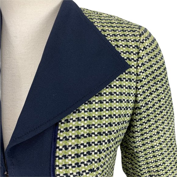 DONCASTER Signature 2 Blazer Silk Blazer Career Business Green Blue Rayon Blend - Picture 7 of 7